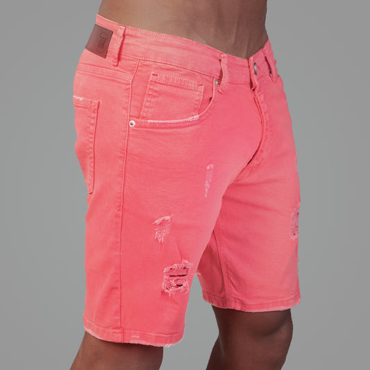 Pink Orange Jeans Shorts