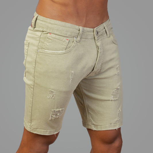 Olive Jeans Shorts