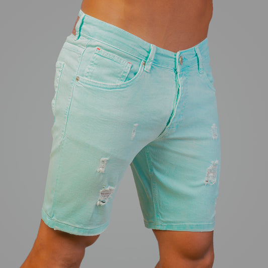 Neon Blue Jeans Shorts