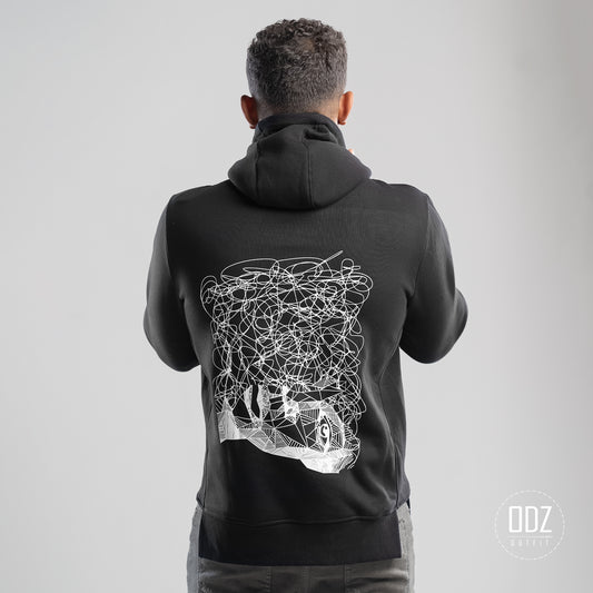 Black Cropped Sides Mind Explosion Hoodie