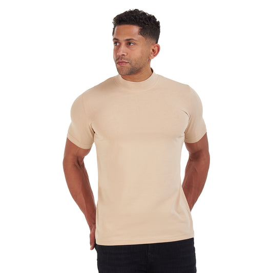 Beige High Neck T-shirt