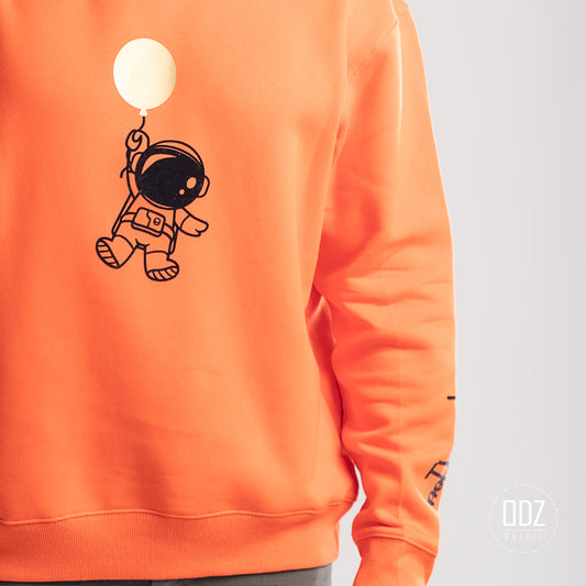 Orange Oversize Astronaut Balloon Hoodie