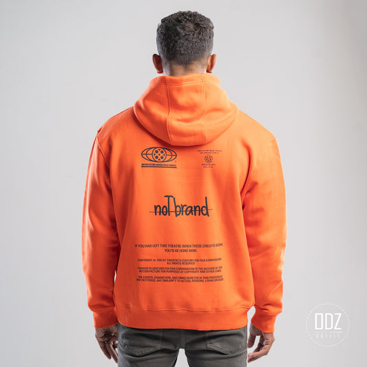 Orange Oversize Film Credits Hoodie